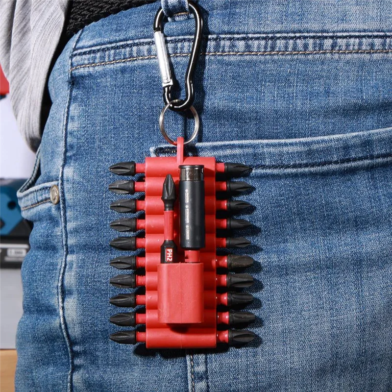 

AB66-Portable Organizer Sleeve For 22Pcs Electric Hexagon Bit Set 1Pc Anti-Slip Bit Holder Tool Accessories