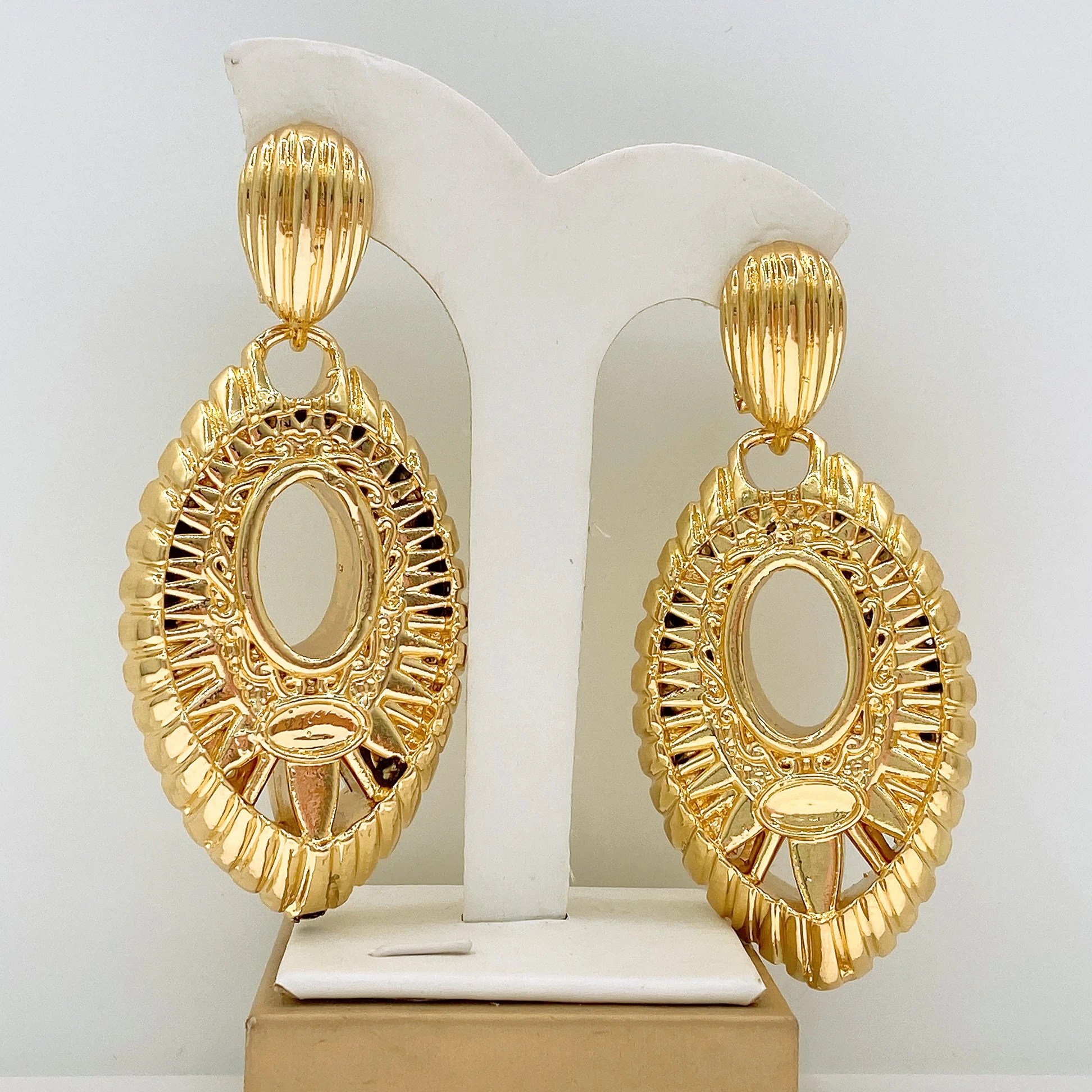 New In Chunky Textured Large Hoop Earrings Women Vintage Geometric Teardrop Huggie Hoops Gold Silver Plated Retro Party Jewelry