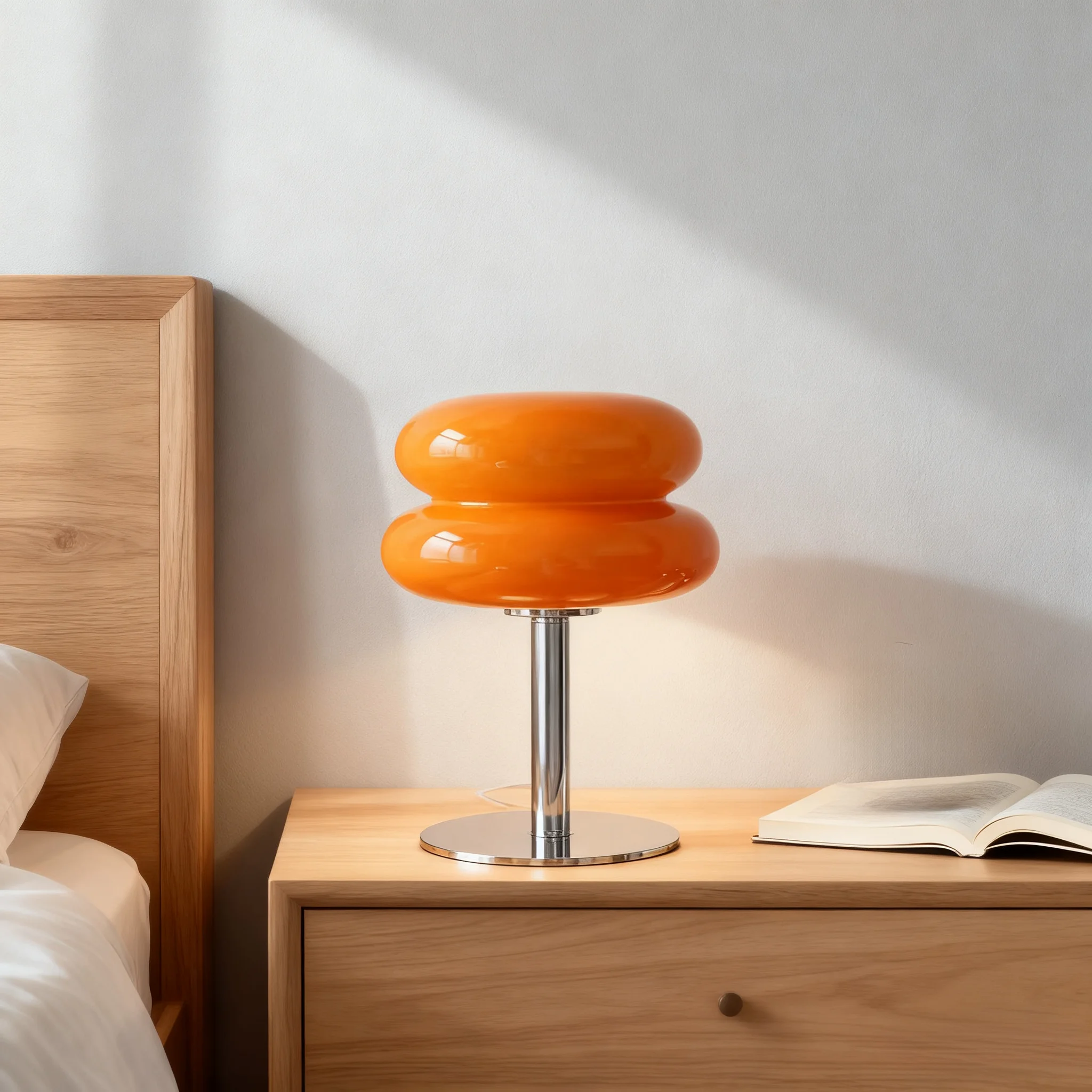 Glass Table Lamp With Multi-Color Mode Household Atmosphere Light Low Blue Light Night Light Cozy Bedroom Bedside Ornament