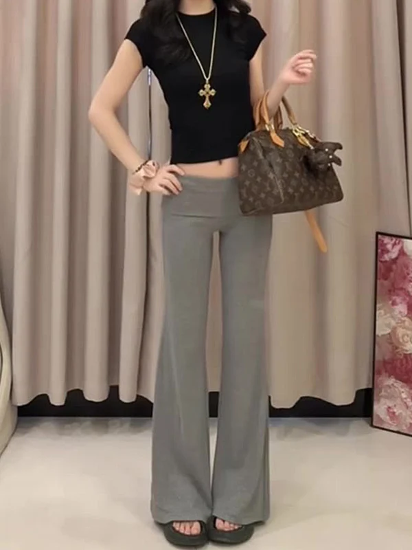 

ay High Waist Draped Thin Yoga Sports Pants Women's Summer Casual Floor-Length Slimming Leggings Korean Sle Long Pants