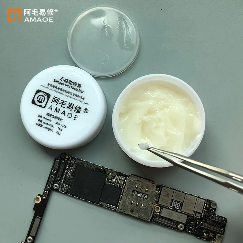 Amaoe m51 óleo de fluxo de pasta de solda sem halogênio para o reparo do telefone móvel bga solda reballing