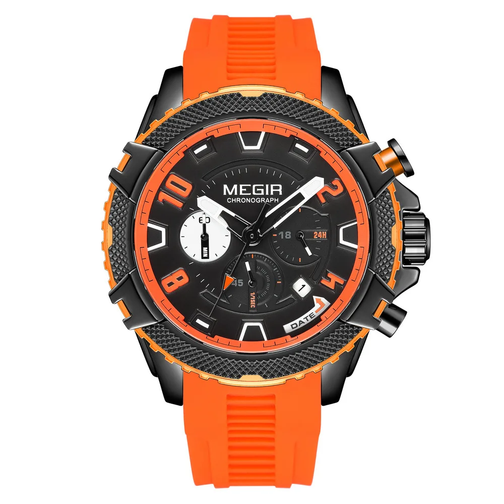 MEGIR Men's Watches Fashion Sport Quartz Watch Waterproof Date Chronograph Military Wristwatches Clock Reloj Hombre 2200