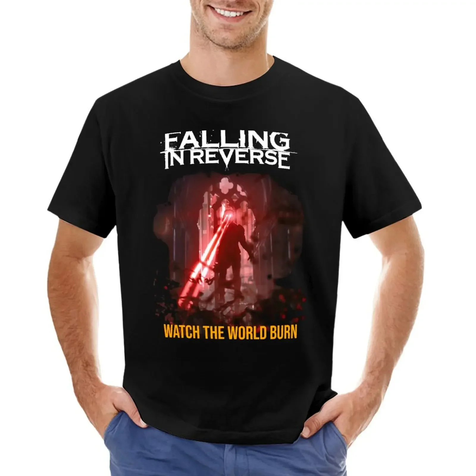 falling in reverse watch the world burn T-shirt cute tops anime Men's t-shirts