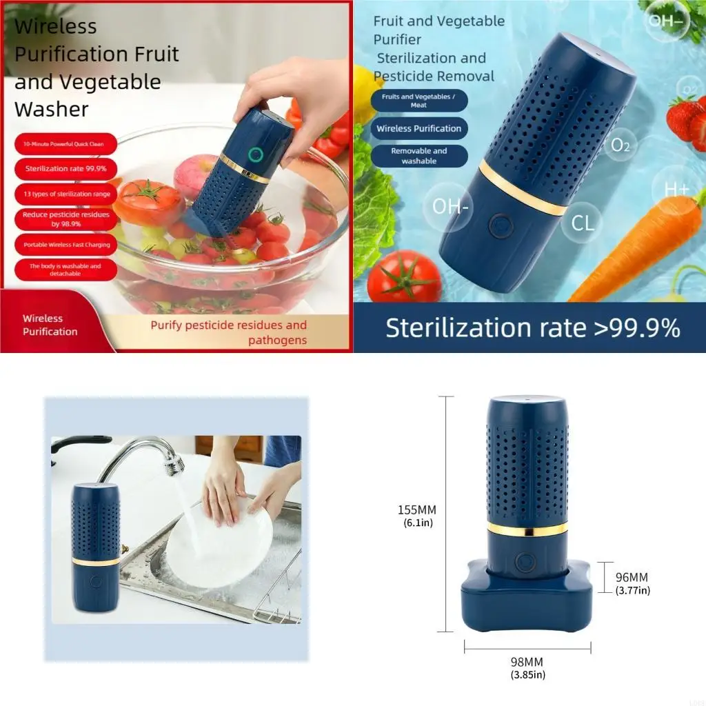   Mini Portable Dishwasher Fruit and Vegetable Wireless Cleaning Machine Quickly Remove Oil Stain Tableware Washing Device