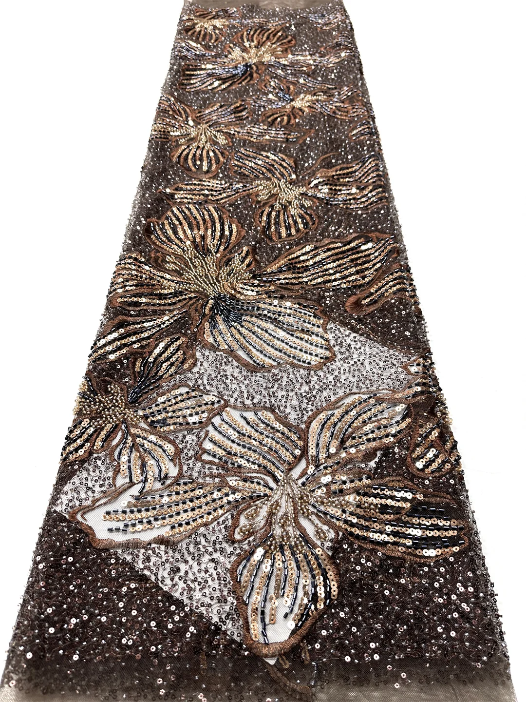 Nigerian Luxury Sequins Net Lace Fabric 2025 High Quality African Tulle Beads Lace Fabric French For Women Wedding Party Dresses