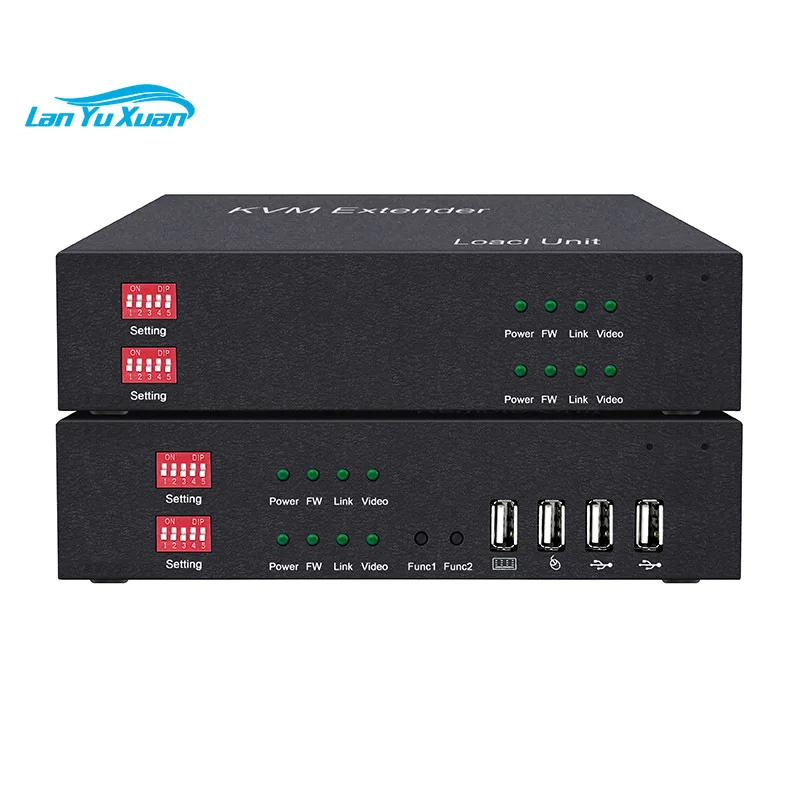 2 Port 4K HDMI KVM Over Ethernet Cat5/6/7 Cable up to 150m 2 Channel HDMI KVM Over IP Extender Support USB2.0 Audio Mic