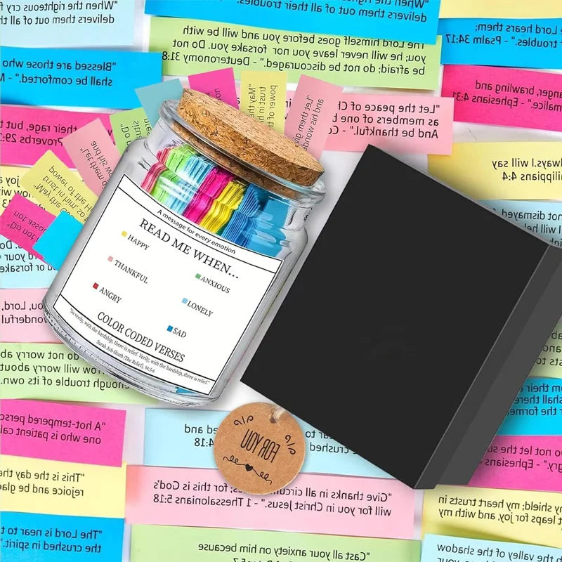 

Quran Verses jar Ramadan Kareem Wishing Glass Bottle Gift Box Eid Mubarak Colored Scripture Paper Strip Islam Muslims Decor Gift