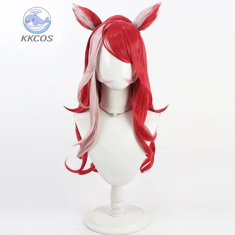 أنيمي Umamusume: جميلة ديربي يحبك فقط شعر مستعار تأثيري طويل مزدوج لهجة اللون الشعر مع الأذن هالوين لعب الأدوار KKCos #5