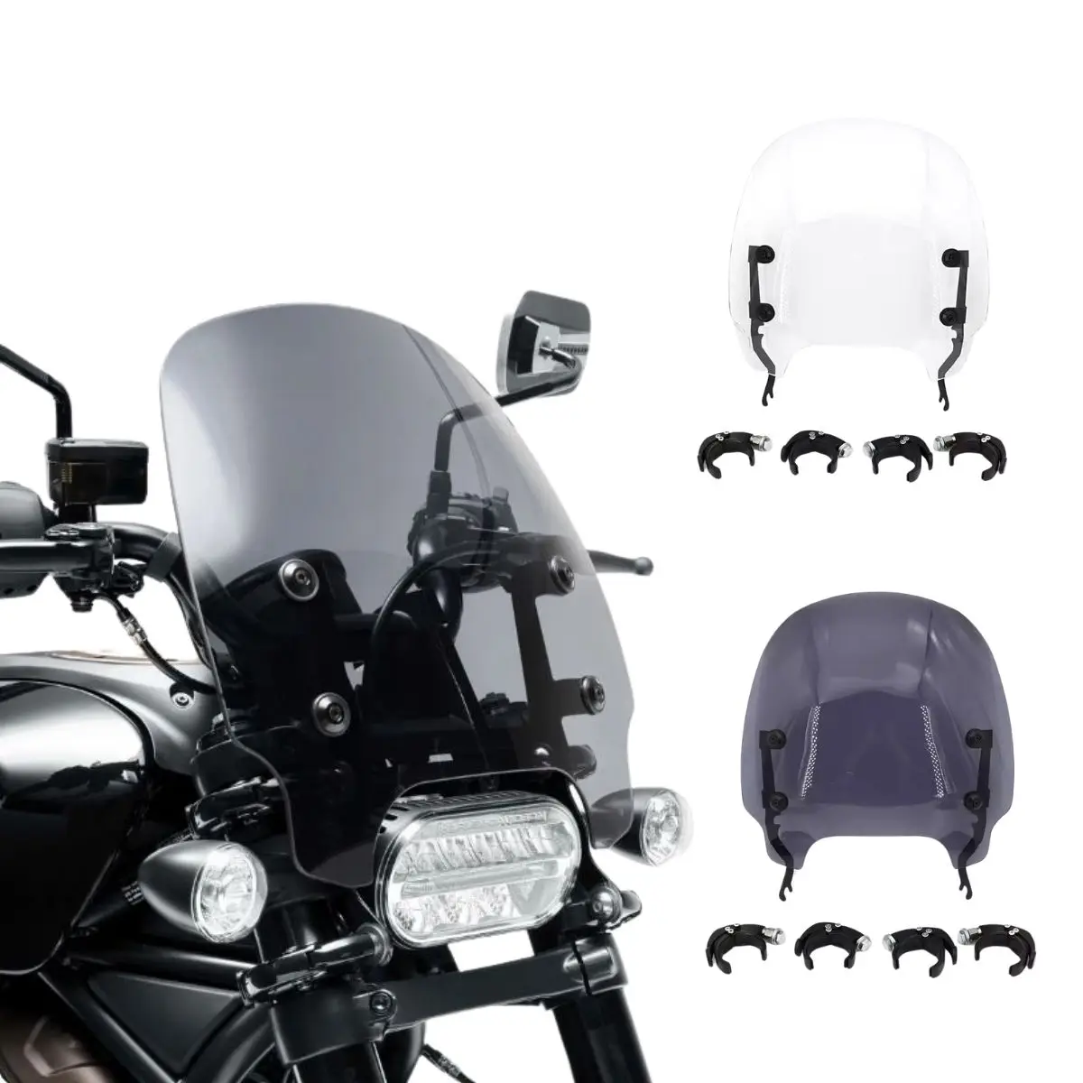 

For Sportster S 1250 RH 1250 2021 2022 Quick-Release Clamps Windshield Wind Deflector Screen Fairing