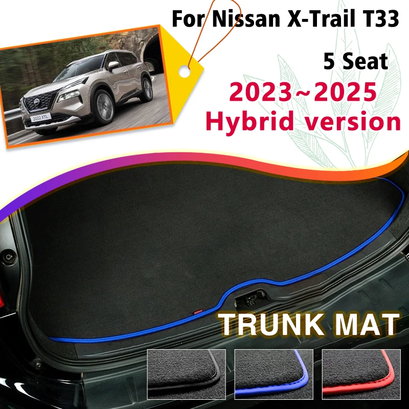 Car Rear Trunk Mats For Nissan X-Trail Rogue T33 2023 2024 2025 Hybrid Version Rug Anti-dirty Pads Boot Carpets Auto Accessories