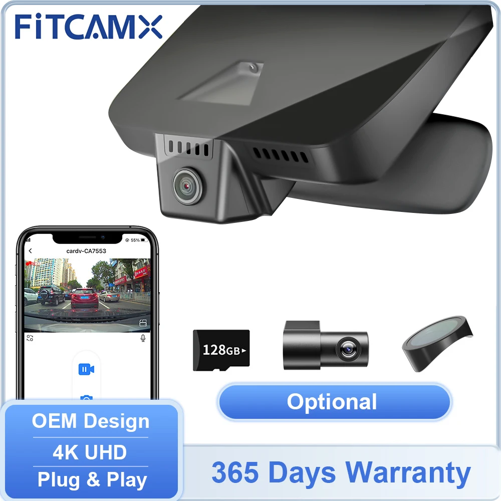 Cámara de salpicadero frontal DVR 4K para Chevrolet Trailblazer 2021-2025 y Equinox 2018-2026, grabadora de coche FITCAMX para Chevy Equinox EV 2024 2025