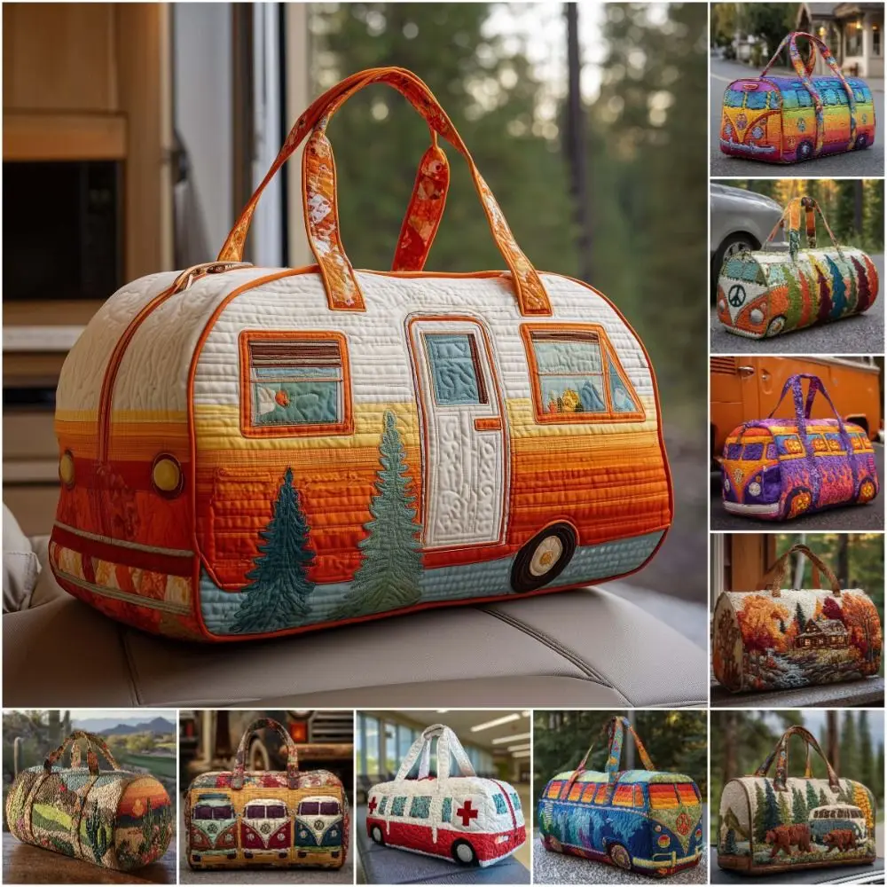 

Сумка-дафл с регулируемым ремнем, стеганая, с 3D-вышивкой, вместительная дорожная сумка, большая сумка для коротких поездок