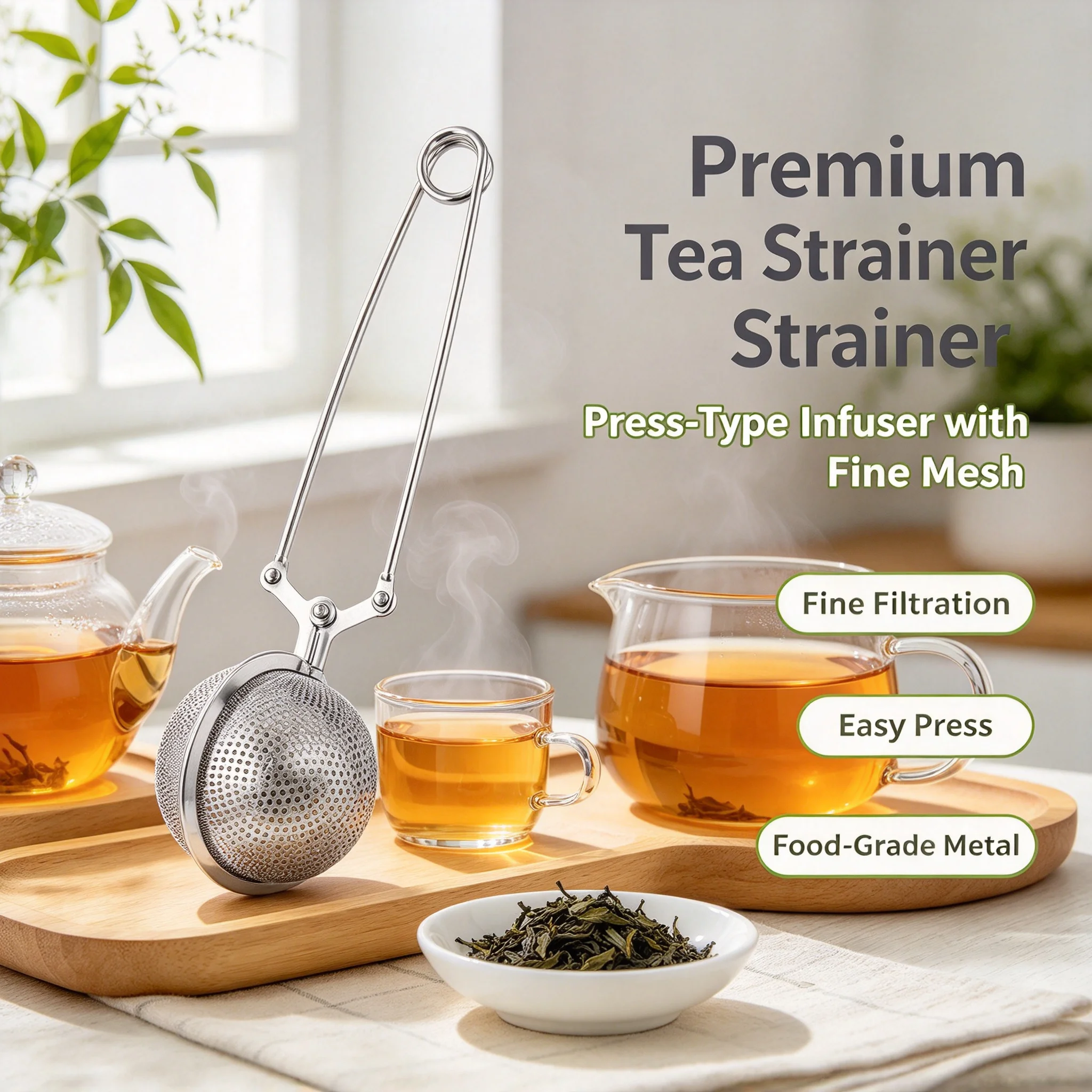 Food Grade Stainless Steel Tea Infuser Ball, Fine Mesh Reusable Tea Filter Strainer Spoon For Loose Leaf Tea Camping Hiking