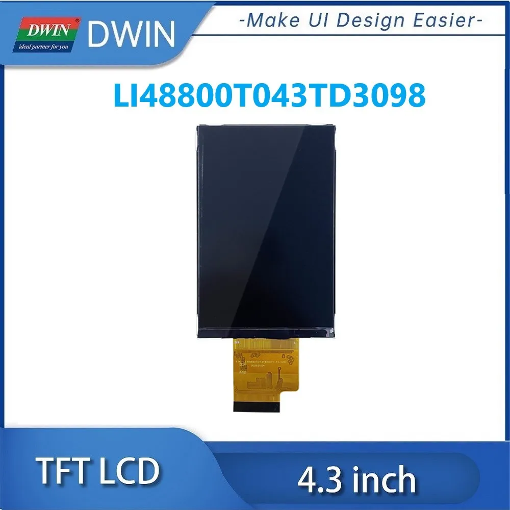 DWIN 4.3 Inch 480xRGBx800 24bit ST7701S IPS TFT LCD Module Capacitive Touch Panel GT911 Controller For ESP32 LI48800T043TD3098