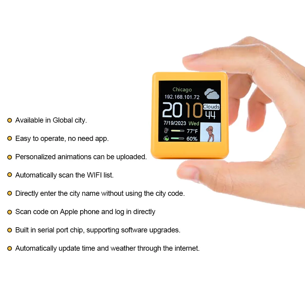 MINI WIFI Smart Weather Station Electronic Desk Set Up Props LED LCD Digital Table Clock Calendar Desk Setup Accessories