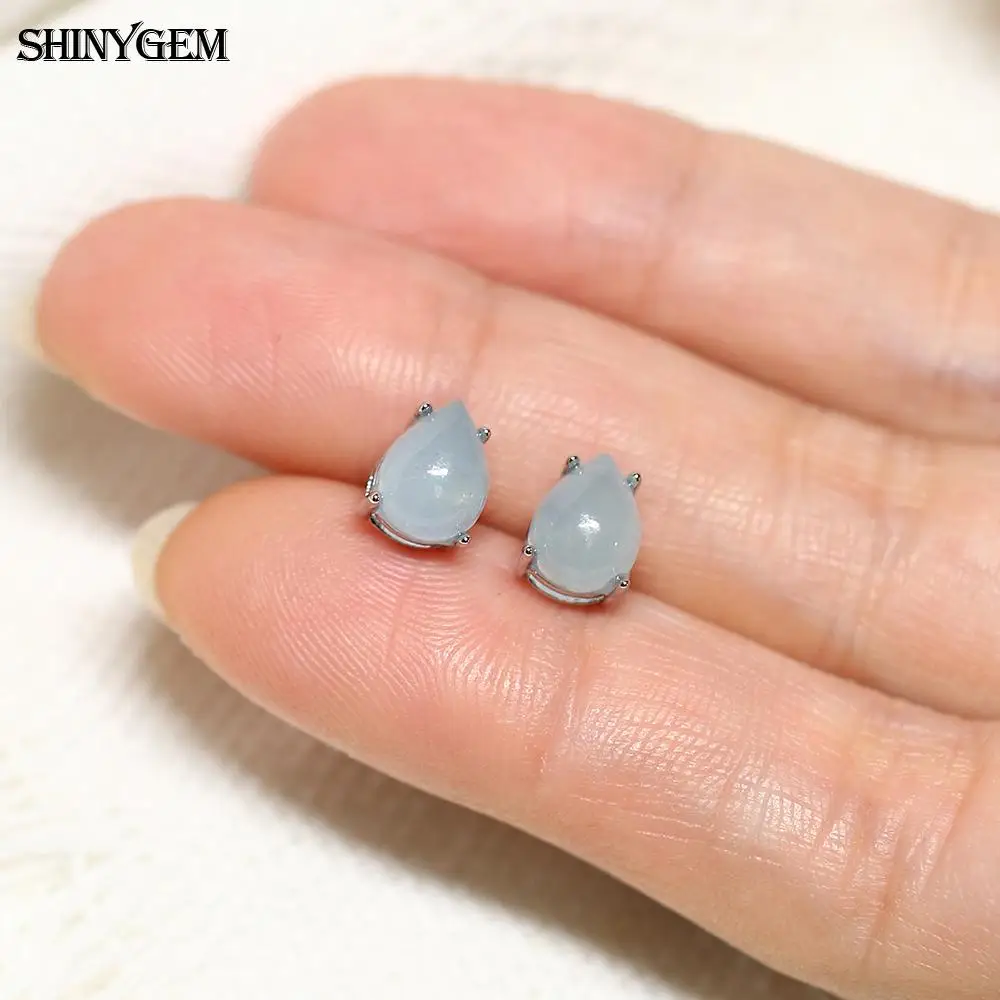 SHINYGEM النساء 925 فضة روز كوارتز وأقراط مع الزبرجد الأخضر الأحمر الفراولة كريستال سيترين الأذن مجوهرات