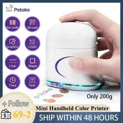 PEKOKO Mini Handheld Color Printer K1 Portable Inkjet Printer 14mm Print on Paper Clothes APP for Customized Text Barcodes Label