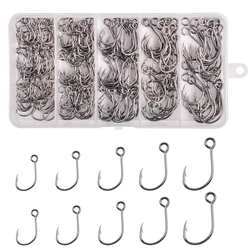 120/250Pcs Inline Single Hooks Single Replacement Hooks Spinner bait Circle Big eye fishing hooks Bass Trout lure fishing tackle