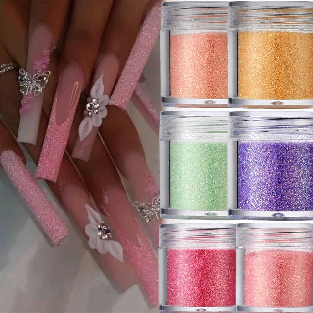 Branco Iridescente Opal Glitter Prego, Ultra Fino, Pó de Açúcar, Sandy Holográfico, Pó Cromo para Unhas Francesas, 10g por Garrafa