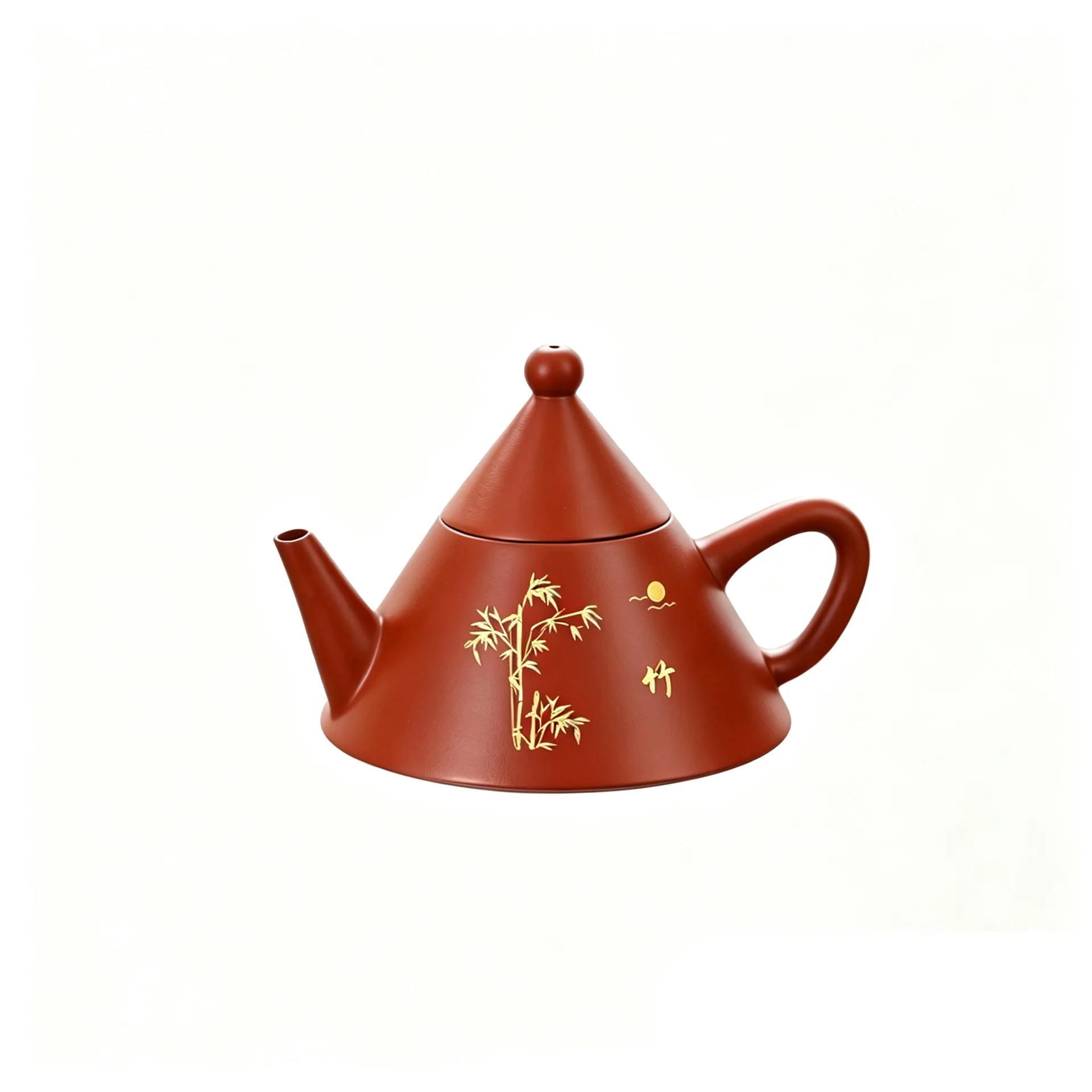 Hand‑crafted Yixing Original Ore Zhuni Dahongpao Clay Zisha Pyramid Teapot, Practical Single Pot for Home Gongfu Tea