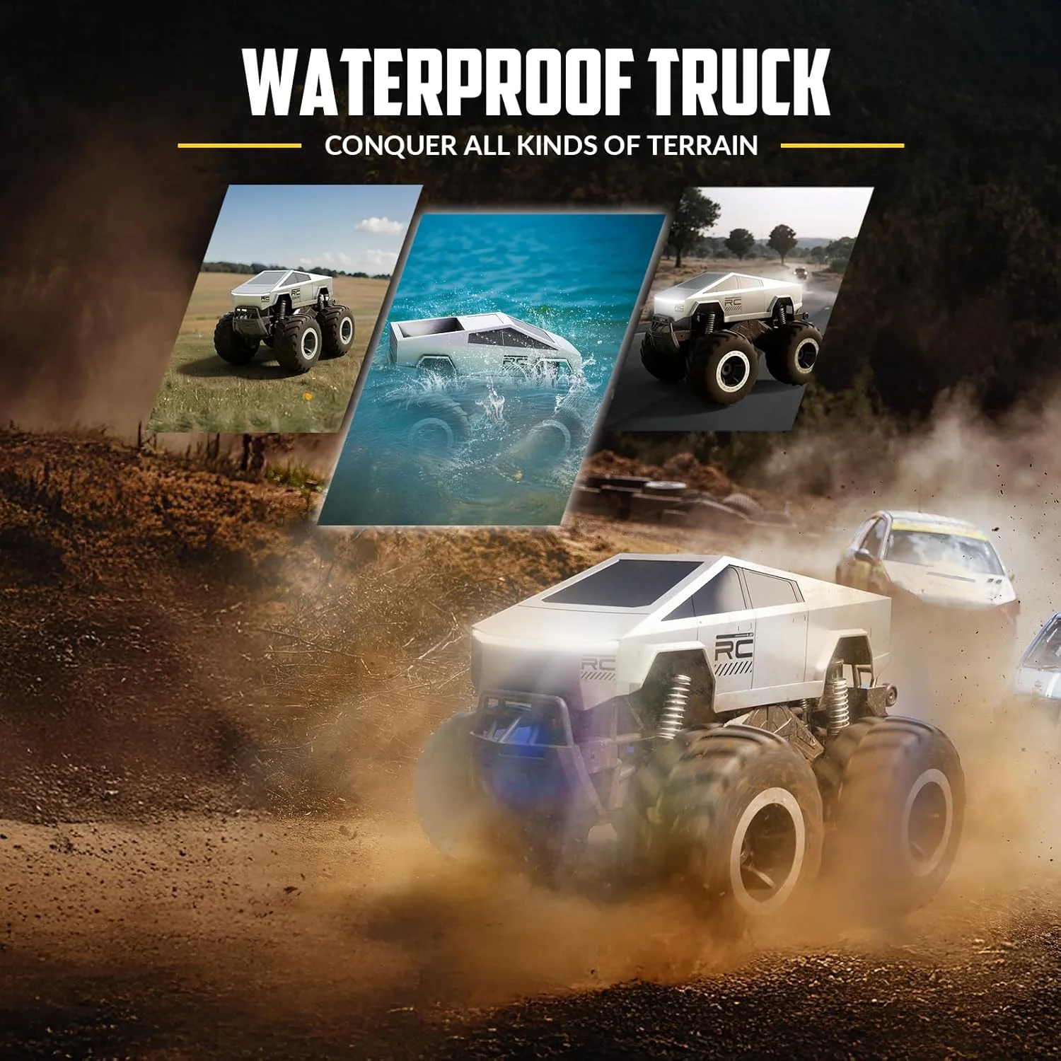 2025 RC Auto Fuoristrada Pick-up Truck 4WD Camion RC Impermeabili All Terrain Scala 1:16 Monster Truck Giocattoli 2.4GHz Veicoli Regali per Bambini
