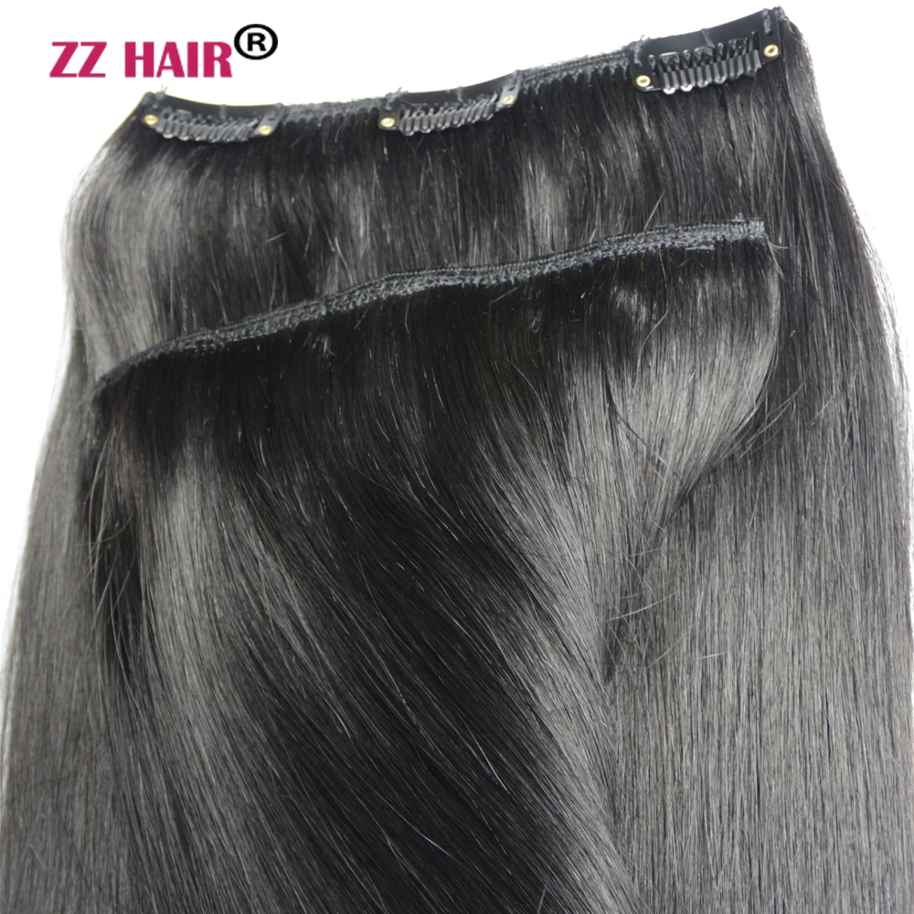 ZZHAIR 100% وصلات شعر ريمي بشري 16 "-24" 2 قطعة مجموعة 70 جرام-80 جرام 2x15 سنتيمتر مقاطع-في طبيعي مستقيم