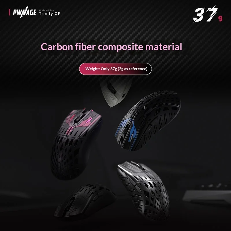 

Pwnage Trinity Cf Carbon Fiber 8k Wireless Symmetrical Gaming Mouse Paw3950 Xero Chip Hollow Design For Pc Gaming Enthusiasts