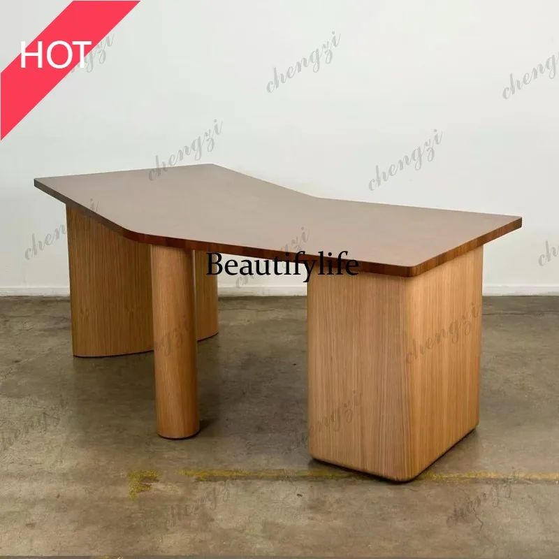 M07 Medieval style solid wood desk study computer desk designer high-end writing desk