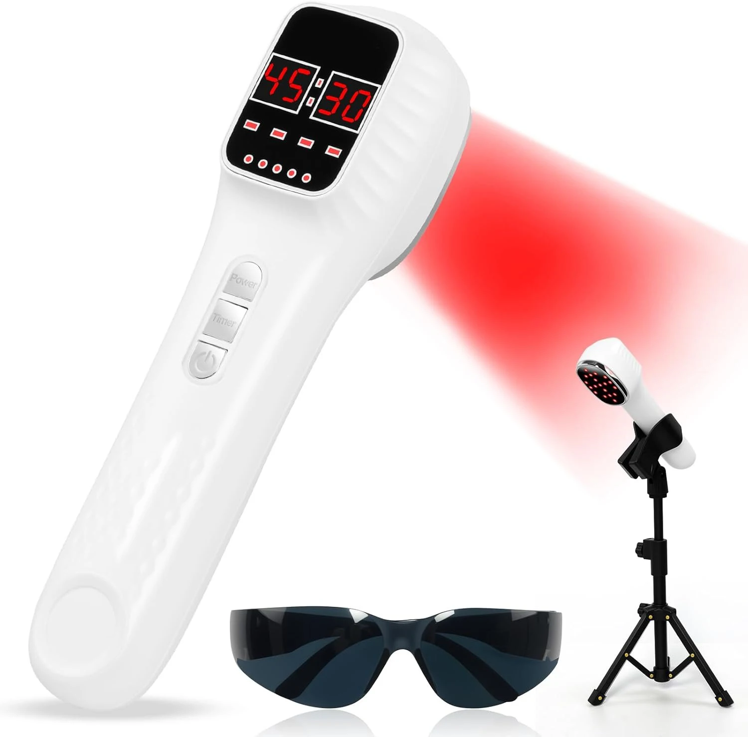 Dispositivo de Terapia Láser de 3x808nm para Alivio del Dolor Corporal, Dispositivo de Terapia de Luz Roja de 16x650nm para Artritis, Hombro, Codo de Tenista y Dolor en Mascotas