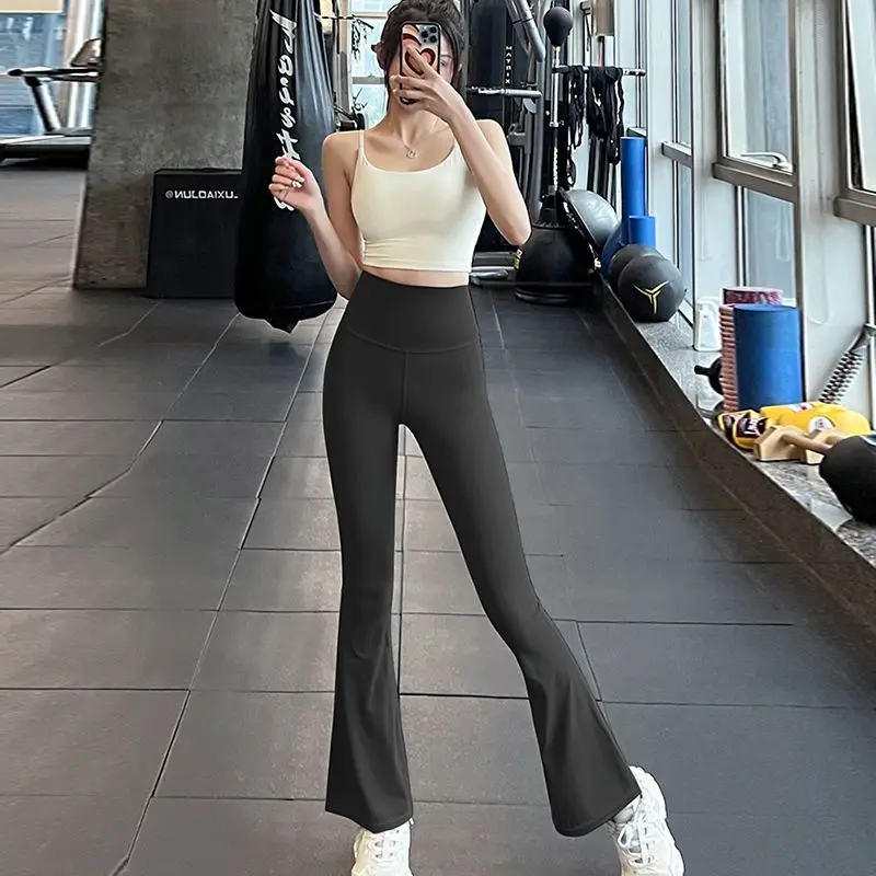 High Waist Yoga Pants Women's Casual Fitness Trousers Outerwear Peach Color Pure  Tight Leggings Daily Fashion Long Pants