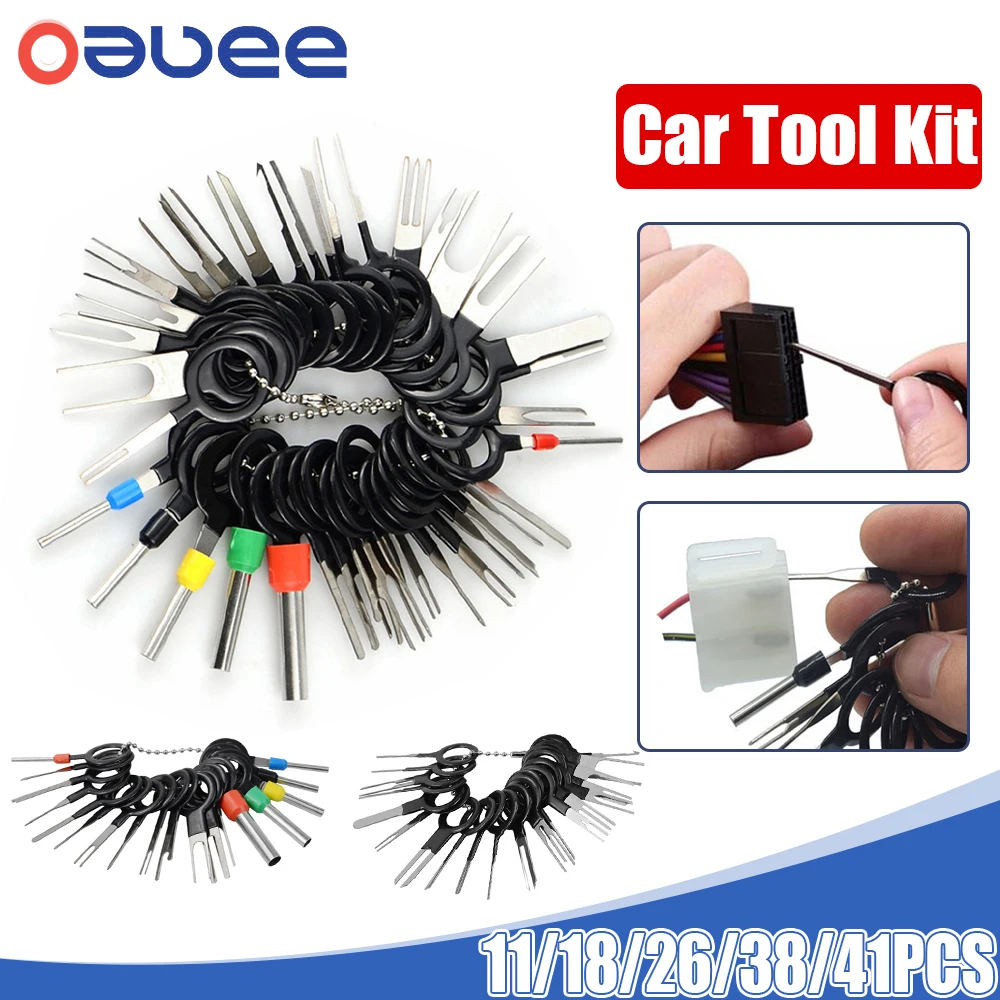 Car Terminal Removal Tool Kit Wire Plug Connector Extractor Puller Release Pin Automobiles Terminal For Car Plug Repair Tools