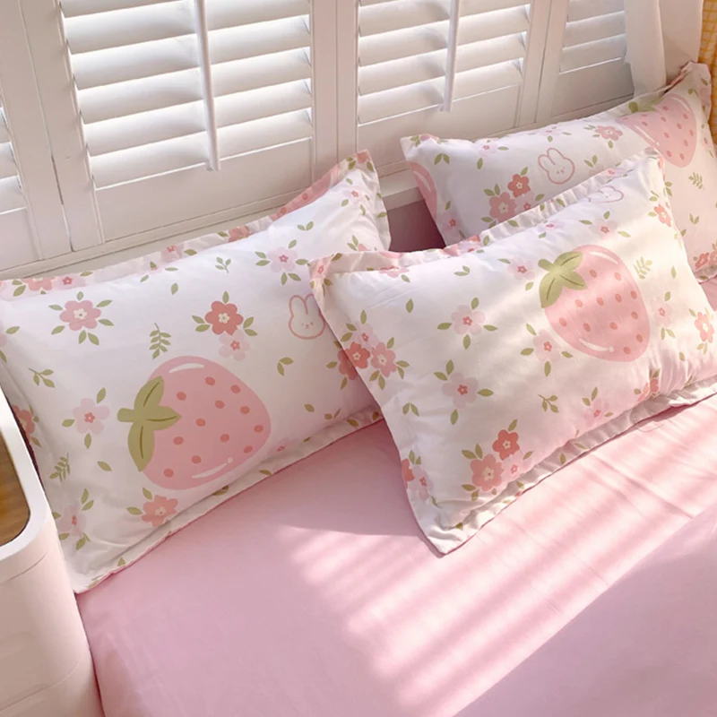 Imagem -06 - Beddingoutlet-conjunto de Cama Impressão Morango para Crianças Capa de Edredão Colcha Microfibra Twin Size Room Decor Teen Girls