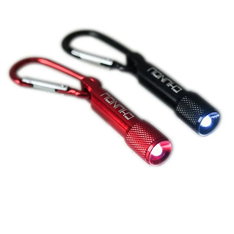 Mini Keychain LED Flashlights with Carabiner Clip 2 Colors Torch Keychain with Carabiner Clip Hook for Kids Party