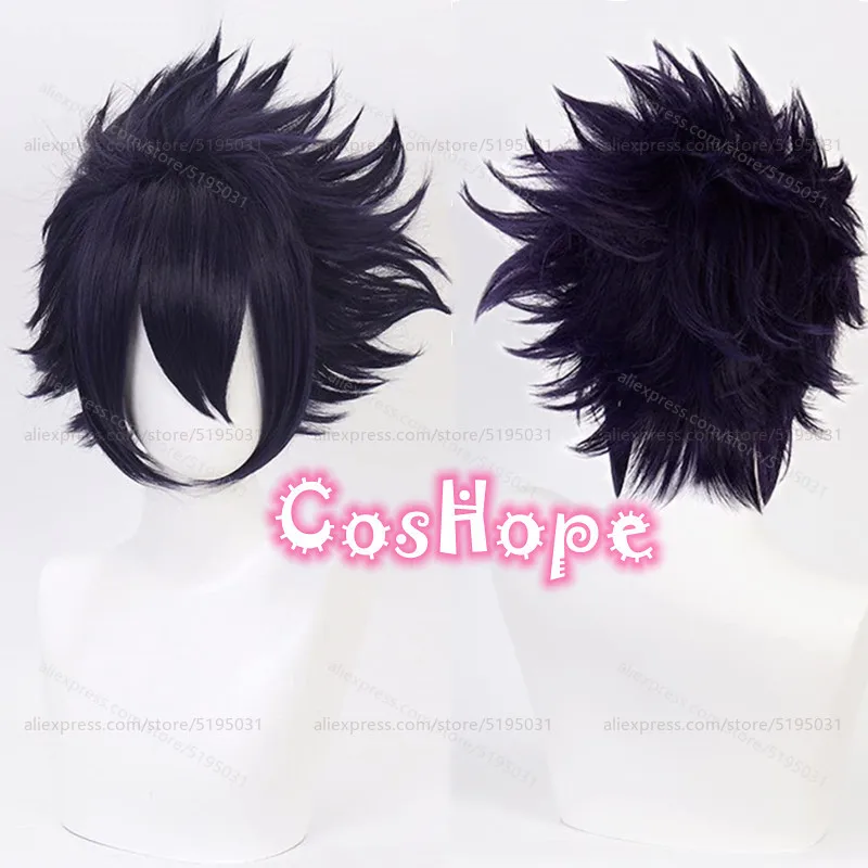 MHA Tamaki Amajiki Cosplay Wig Men Short Fluffy Black Wig Cosplay Anime Cosplay Wigs Heat Resistant Synthetic Wigs