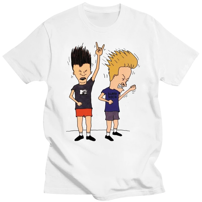 Men Beavis Butthead Rock Tshirt Comic Punk Tops Hombre Summer Oversized T-shirt Hipster Roupas Masculinas Male Extended T Shirt