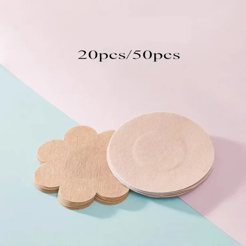 20pcs 50pcs Disposable Women's Breast Patch Invisible Nipple Stickers Chest Stickers Bra Nipple Covers Accessories