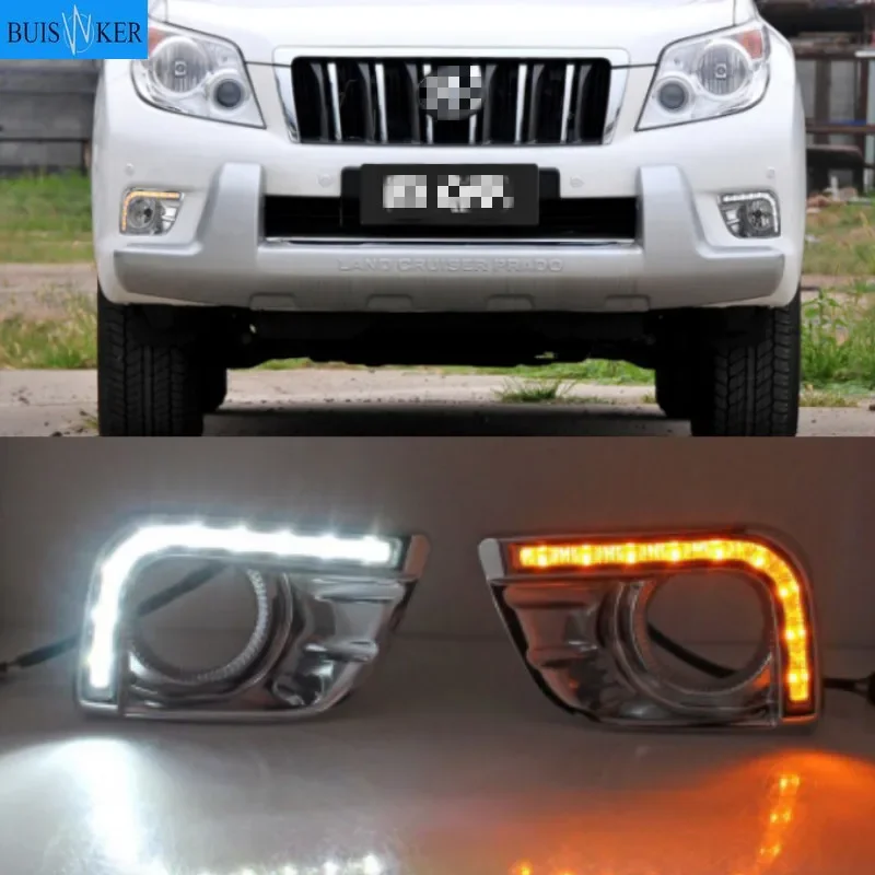 1Set For Toyota Prado FJ150 LC150 Land Cruiser 2700 2010 2011 2012 2013 Daylight LED DRL Daytime Running Lights Fog Lamp