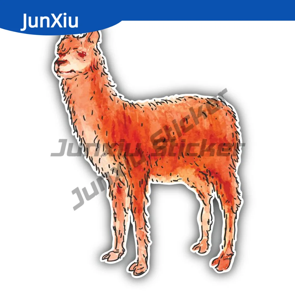 

Watercolor Lama Cartoon Car Sticker Decals Stickers For Car Decoration Emblem Suv Bumper Waterproof Sticker Styling Decal Mirror