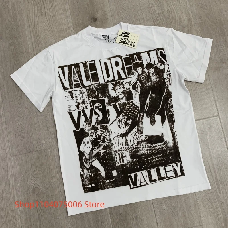 

Vintage Print Vale Forever T-Shirt 100% Cotton Retro Valley Series Comfortable Fashion Tee
