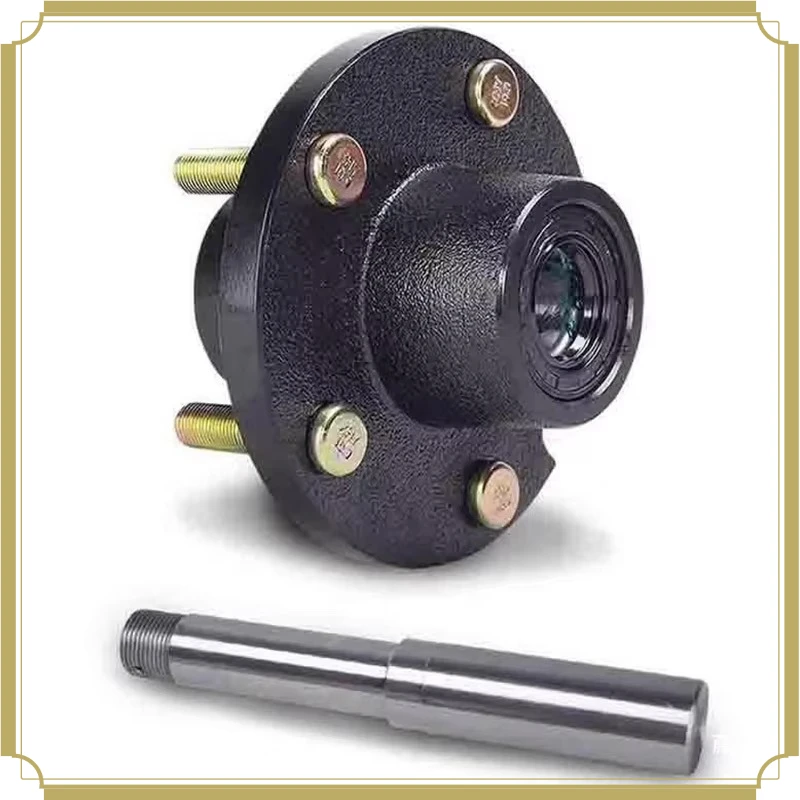 4-100 Idler Half Axle Hub Weld-on Type With Dust Cap, RV Camper Caravan Accessories for Semi-trailer Trailer Axle