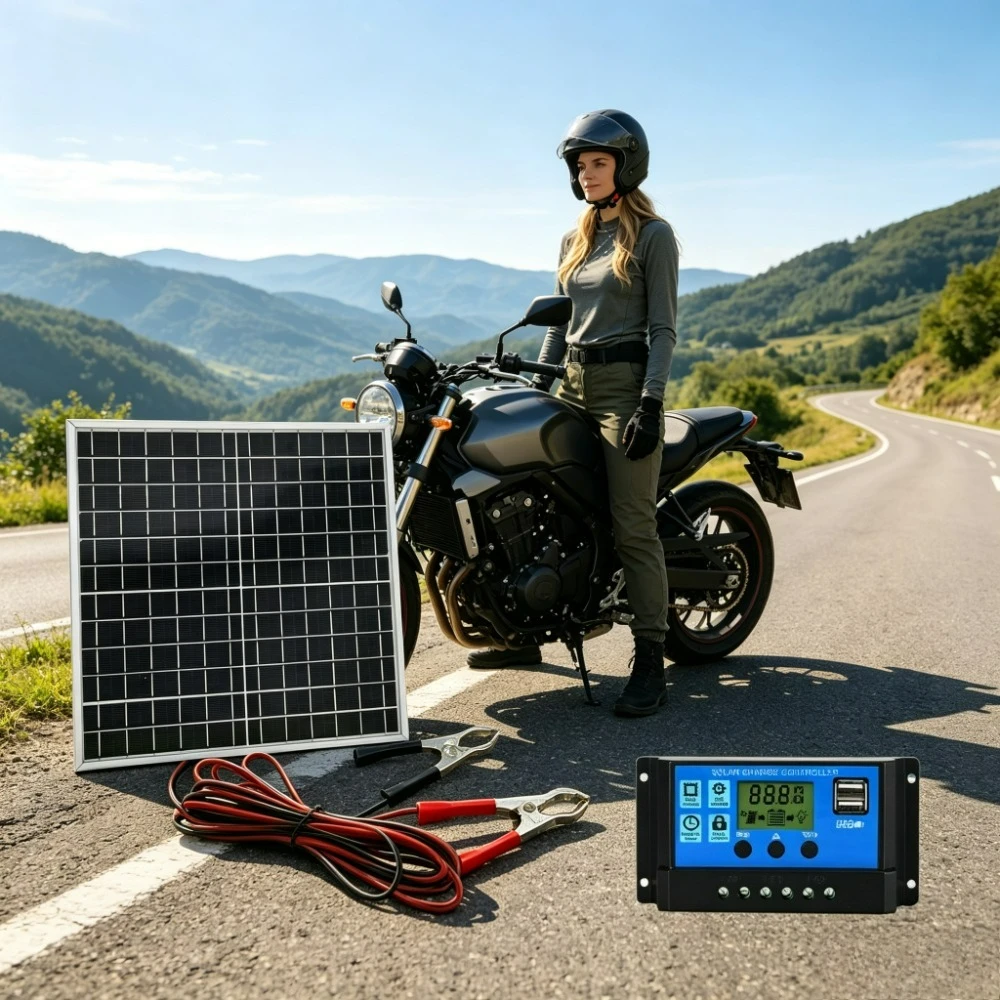 Portable Monocrystalline 12W Solar Panel Kit Aluminum Frame Complete Set with 12V Solar Controller for Hiking Camping RV Yacht