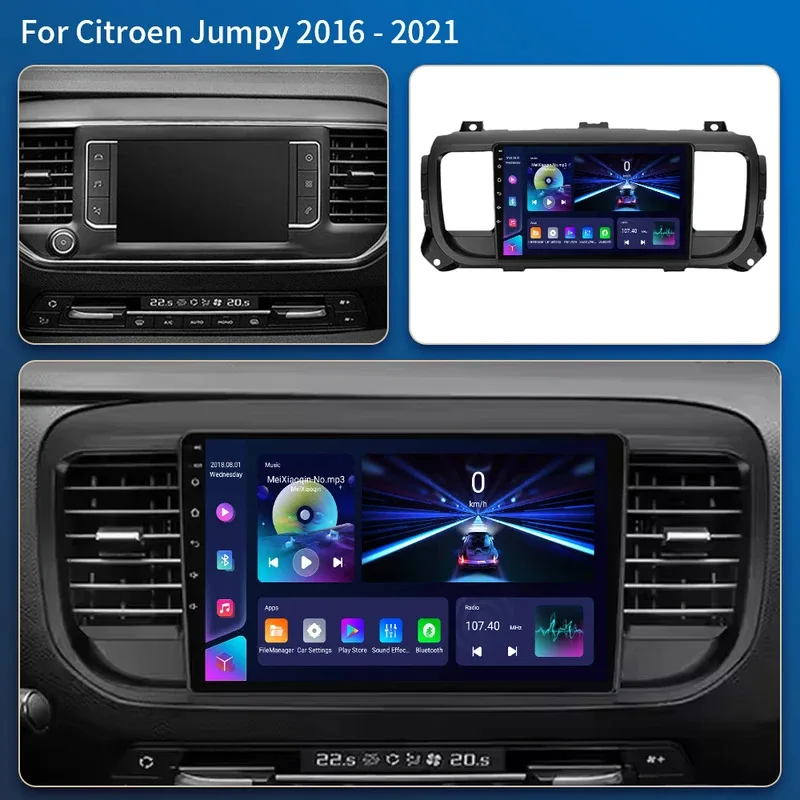 for Toyota Proace 2016-2021 Auto Radio Car Navigation Carplay Android  for Citroen Jumpy 3 SpaceTourer for Peugeot Expert 3