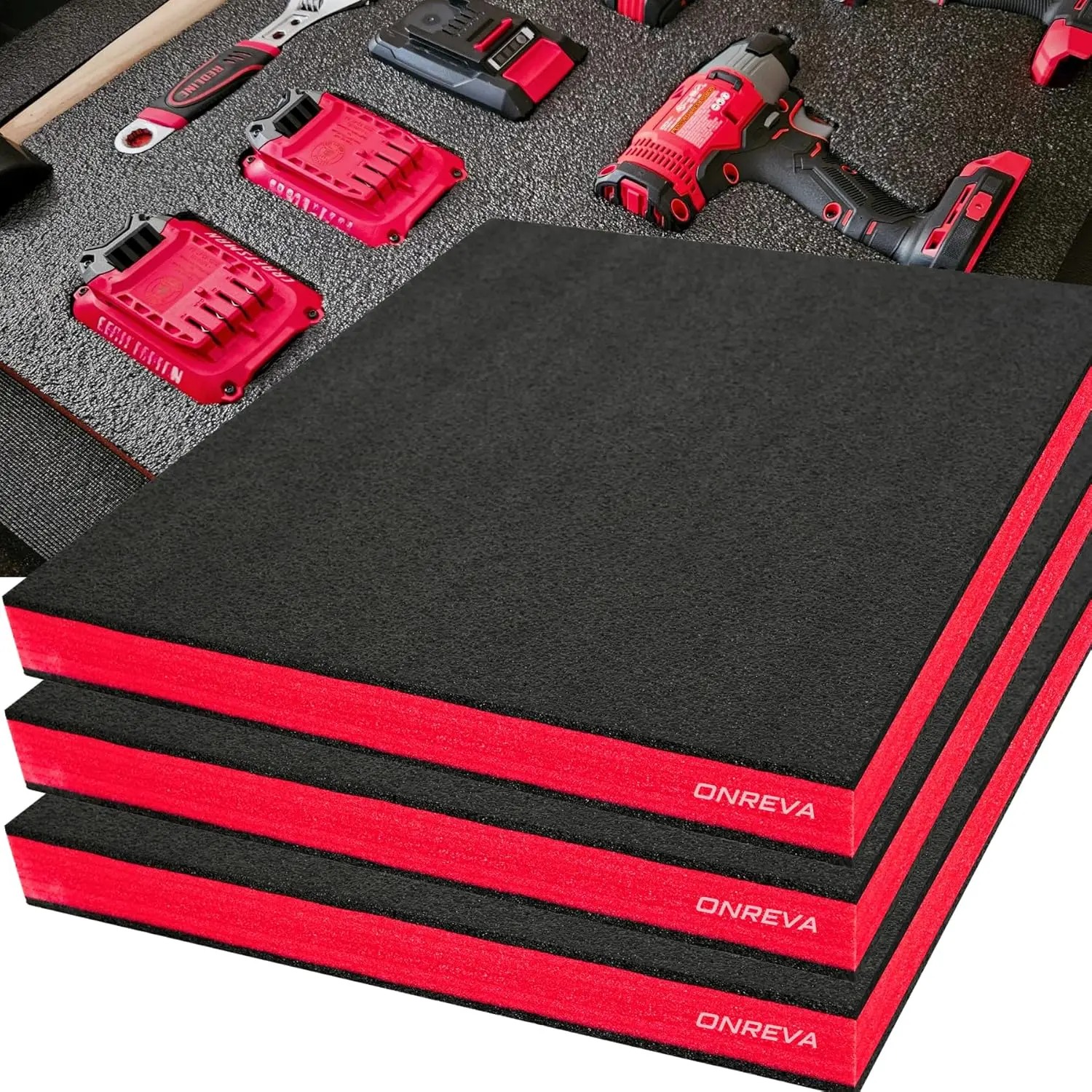 

3-Pack 24x24x2 inch Tool Box Foam Inserts, Customizable Polyethylene Sheets for Cases