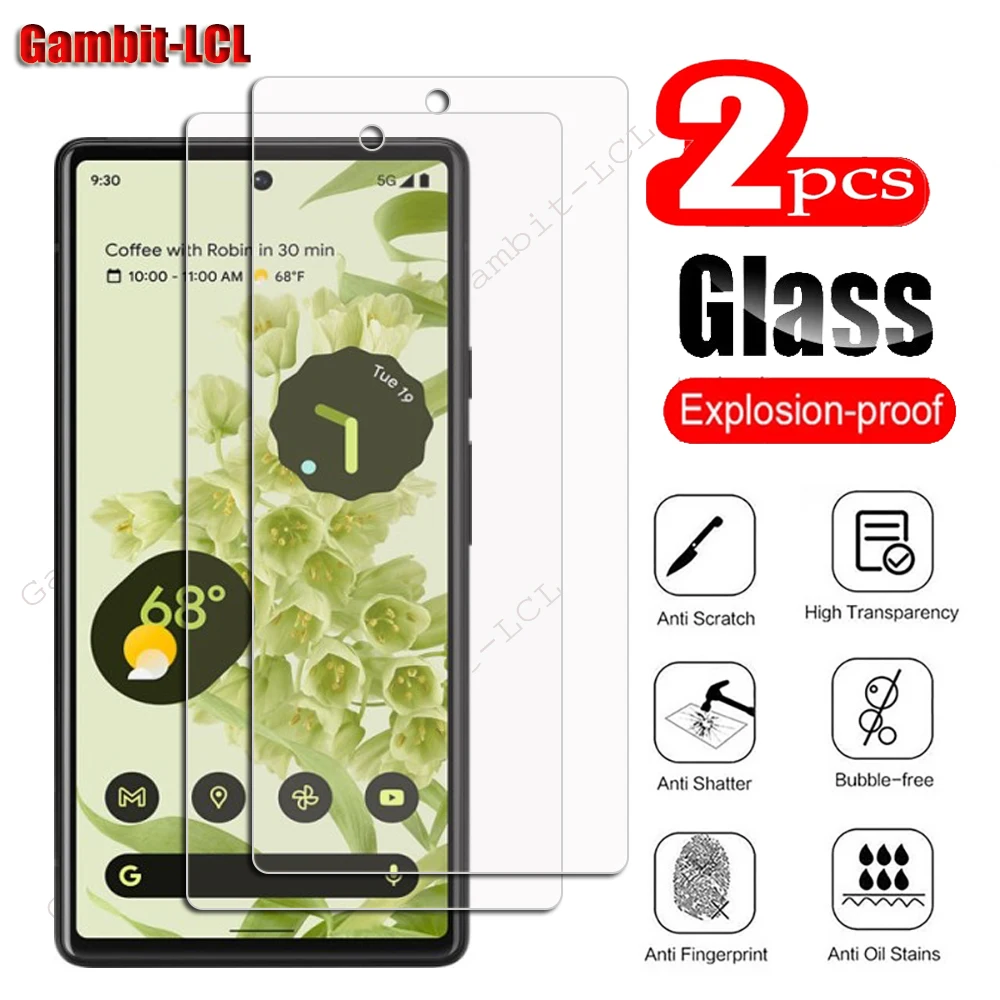 2PCS  9H Protective Tempered Glass For Google Pixel 6 6.4