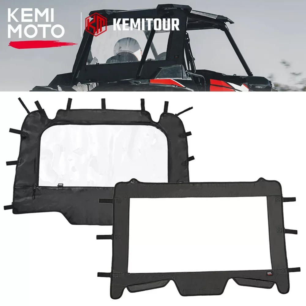 

KEMIMOTO UTV Upgraded Clear PVC Front Rear Soft Window Windshield Compatible with Polaris RZR XP 1000, XP4 XP 4 1000 2019-2023