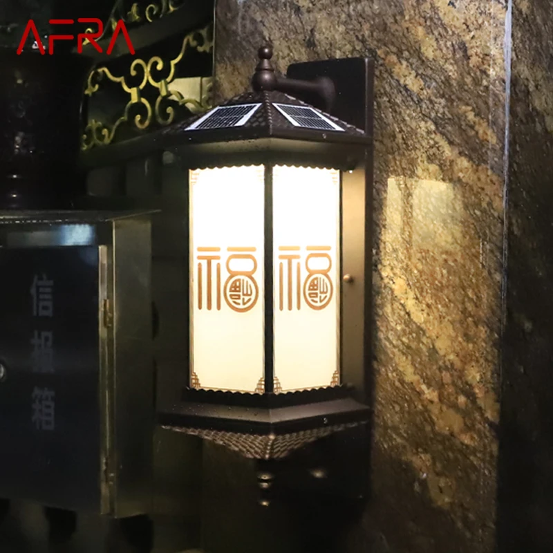 

AFRA Solar Wall Lamps Outdoor Black Sconce Light With Remote Control LED Waterproof IP65 for Home Balcony Courtyard