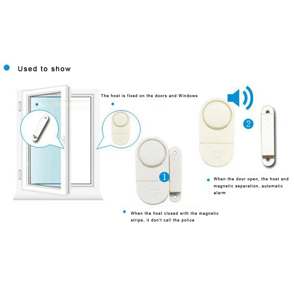 Security Window Alarm เซ็นเซอร์ประตูกันขโมย Loud Magnetic Sensor Security Alarm เสียงดัง สัญญาณกันขโมยหน้าต่าง ยอดนิยม