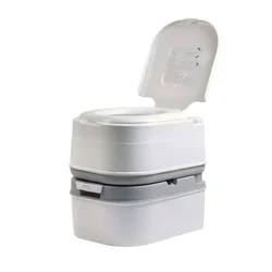Outdoor Portable Toilet for Camping RV Boat Yacht Caravan 24L Porta Potty with Double Compartments and Flush Mechanism