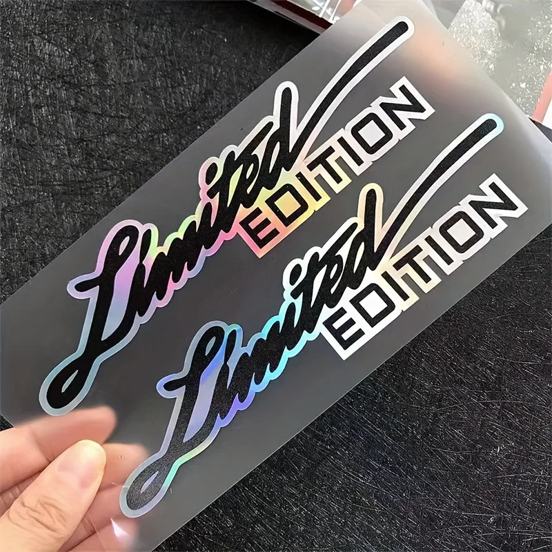 2-piece high-grade vinyl badge stickers - Limited edition reflective car decals - Laser-cut vehicle decorative stickers