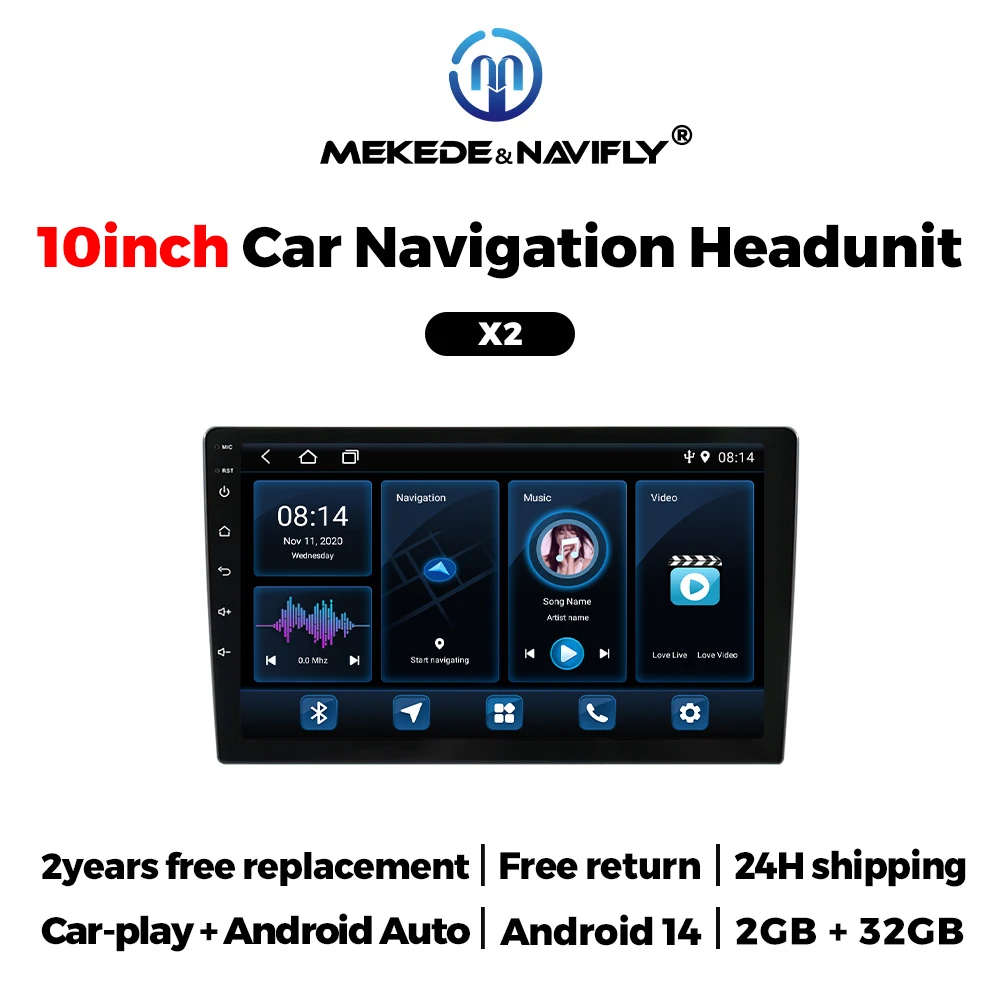 

Android 14 Универсальный Carplay 10-дюймовый автомобильный мультимедийный GPS Navi WIFI BT Беспроводной Android Auto для Hyundai Kia Toyota Honda VW Fiat